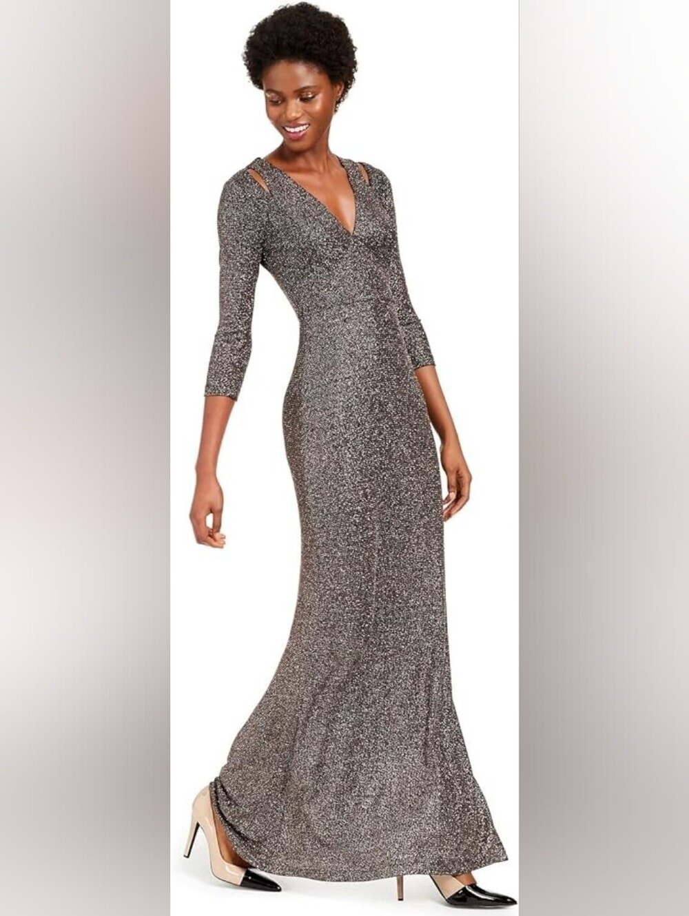 Calvin Klein Formal Shimmer Evening Dress Size 6 - Picture 6 of 12